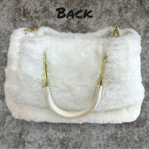 ISACC MIZRAHI WHITE FAUX FOR CROSSBODY BAG - Picture 2 of 5